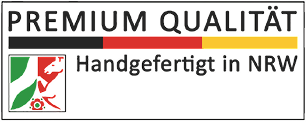 Siegel: Premium Qualität - Handgefertigt in NRW